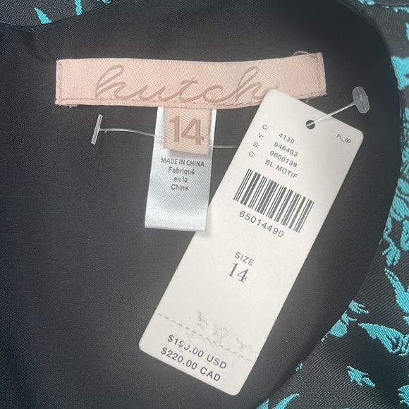 NWT Anthropologie Hutch Floral Jacquard Cut-Out Mini Dress Baroque Blue Black 14 - Picture 10 of 13